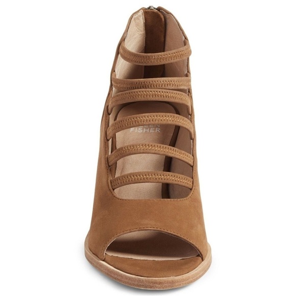 Eileen Fisher Nubuck James Elastic Multi Strappy Block Sandals Size 6.5 - Picture 2 of 9